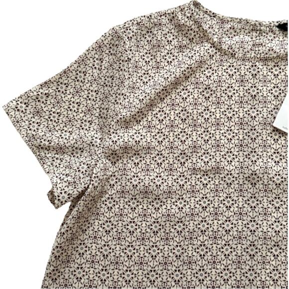 Banana Republic Top Blouse Crew Neck Short Sleeve Summer Office Medium NEW - Picture 9 of 12